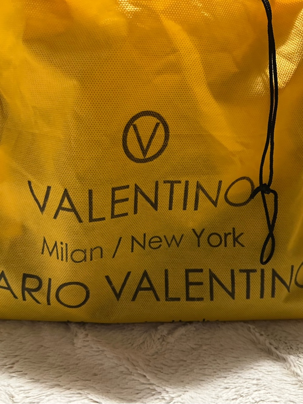Valentino Yellow Logo Drawstring Dust Bag
